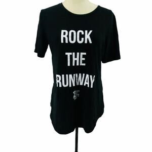 Victoria’s Secret Black “Rock The Runway Graphic Short Sleeve Tee Shirt M/L